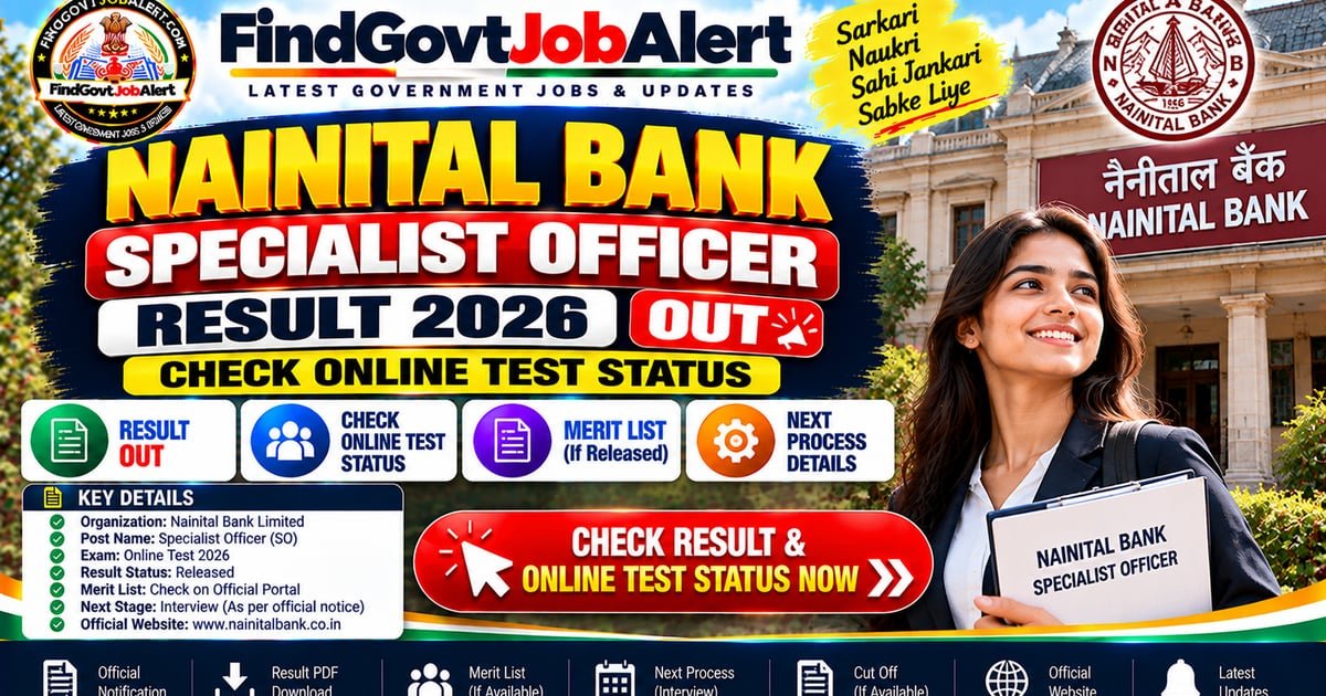 Nainital Bank Specialist Officer Result 2026 Out: Check Online Test Status - The Nainital Bank Limited