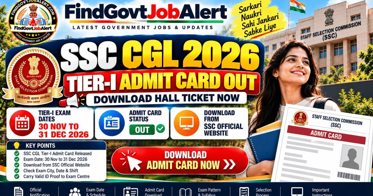 SSC CGL Tier-I Admit Card 2026 Out - Staff Selection Commission (SSC)